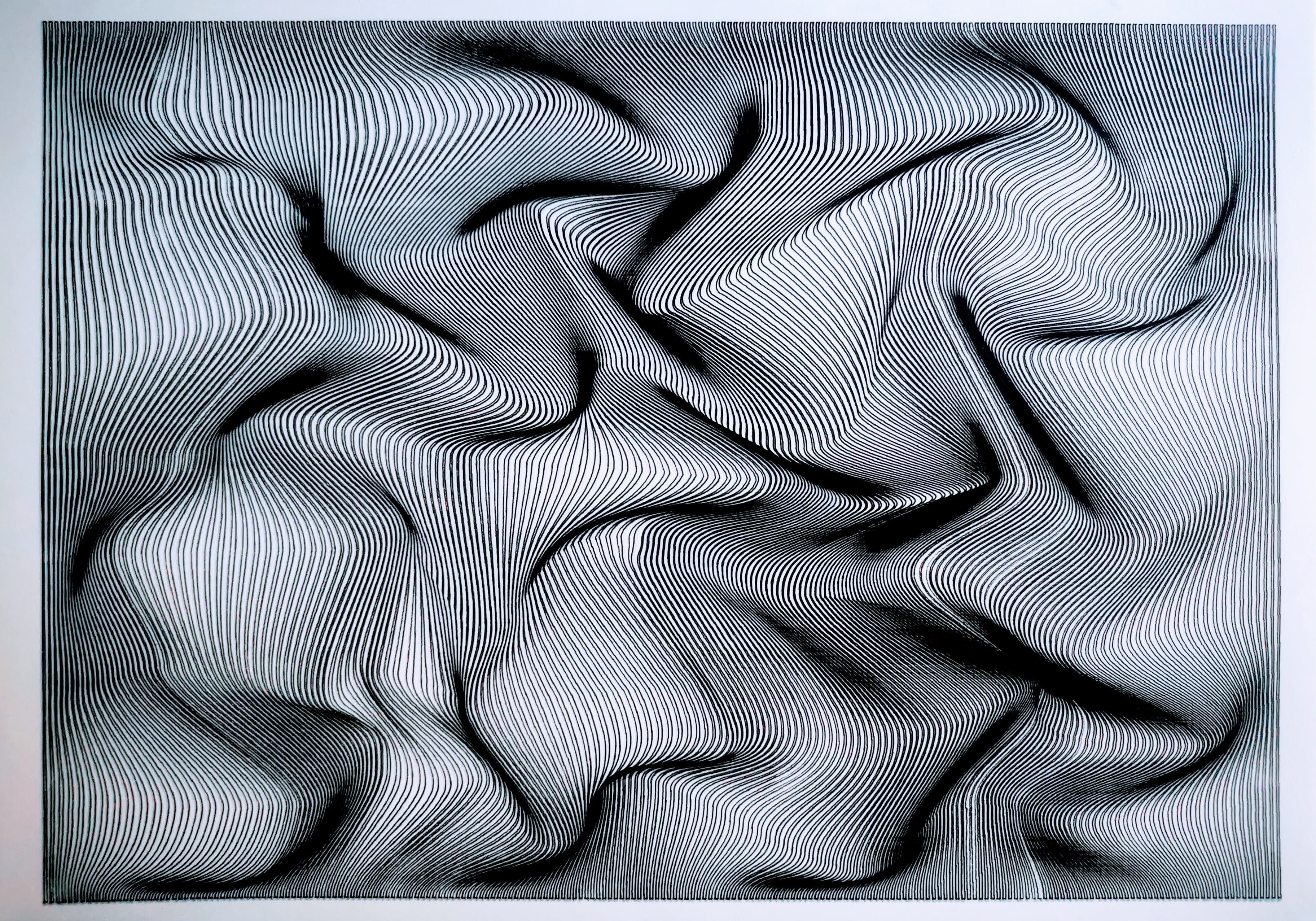 Black strait warped tissus